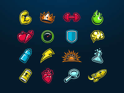 Supplement Icons bodybuilding brand fit fitness icon illustration logo sport sportlogo vector art