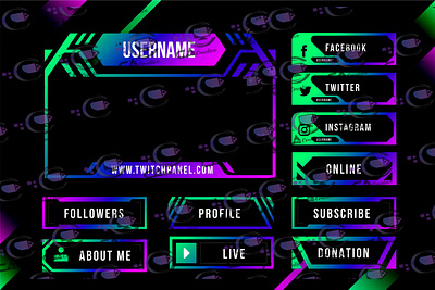 LIVE Stream Gaming Overlay. 3d animation branding design graphic design illustration logo motion graphics typography ui ux vector