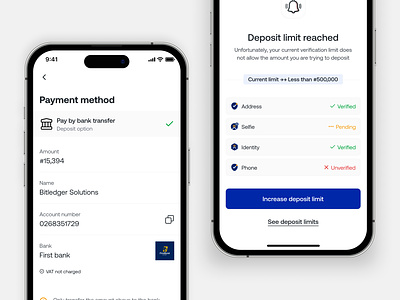 Bintin - Deposit limits app bank crypto deposit design finance fintech interface ios limit menu mobile modal popup ui ux withdraw