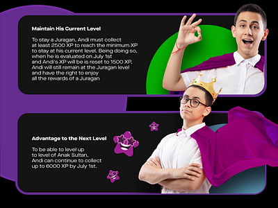 infographic for Goclub, explaining how XP works colorfuldesign design green infographic purple ui userexperience xp