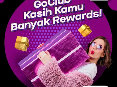 Carousel for GoClub Monthly Campaign 80s 90s circles graphic design motion graphics pop popart purple