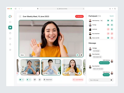 Gatherad - Video Conference call conference meet dashboard meeting product design ui ui design uiux ux video call video conference zoom