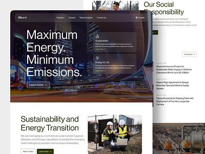 Oilyand - Oil Company Landing Page clean ui company energy energy for life gas landing page minimalist oil oil company sustainability uae ui design web design