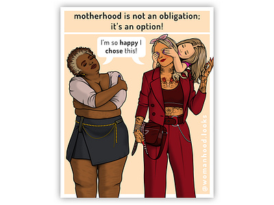 Motherhood is an option activism clothes empowerment fashion fashion illustration feminism illustration