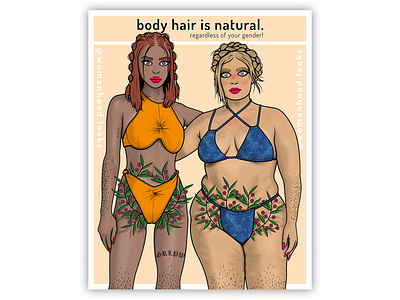 Body hair is natural activism body positivity clothes empowerment fashion fashion illustration feminism illustration