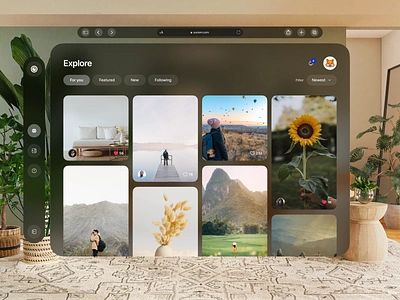 Ouroom - Apple Vision Pro Spatial Photography UI apple apple design apple vision apple vision pro ar design augmented reality design gallery journey modern photography product design sharing photos spatial ui ui ux virtual reality web website