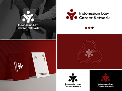 Indonesian Law Career Network - Law Profession Organization advertisement brand identity branding career court design icon law logo name card network ngo non profit organization people profession red sketch vector visual identity