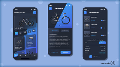 Bike App UI app design design ui ux