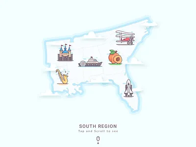 Southbound Wonders: Landmark Icon Illustration america map creative icons disneyland flat icon flat vector illustrations icon design icon illustration iconic landmarks iconography landmark icon illustration landmark icons map illustrations paddle steamer peach saxophone space shuttle triplane vector graphics vector icons vector illustration
