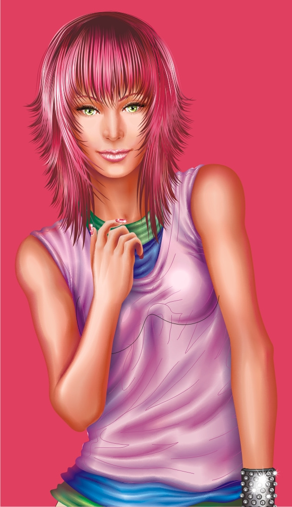 Plastic girl freelance girl illustration vector