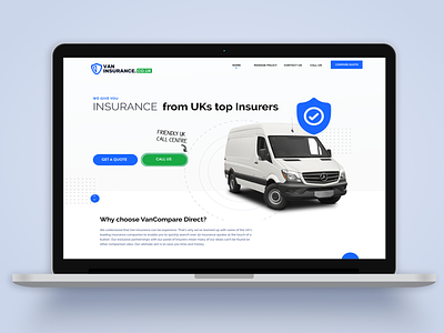 Van Insurance | UI-UX Designs blue business website green insurance website minimal simple website ui ui ux van insurance van insurance website white