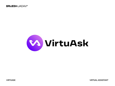 VirtuAsk Logo a logo concept creative design graphic design letter va letters logo logo design logomark tech logo v logo va logo va logomark va monogram virtual assistant