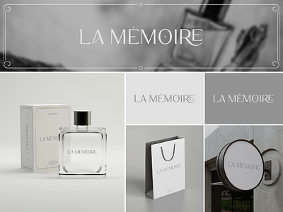 La Memoire - Perfume & Fashion Brand Identity advertisement black and white bottle brand identity branding design elegant facade fashion lifestyle logo luxury modern packaging perfume signage stationery store vector visual identity