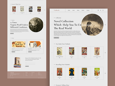 Vintage Book Collection Website book branding design landing page minimal ui uiux ux vintage web website