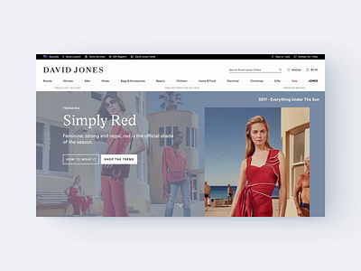 David Jones - Ecommerce Redesign - Homepage david jones department store e commerce ecommerce product design ui ux web design