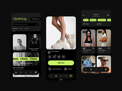 Online fashion shopping app app design ui