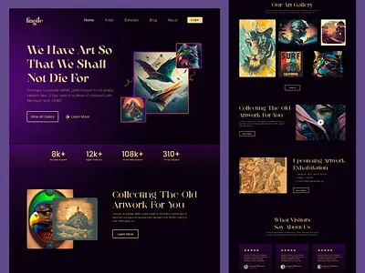 Art Gallery Landing Page art artistic artwork black branding clean collection cool elegant gallery gold landing page luxury modern product user interface web web design website