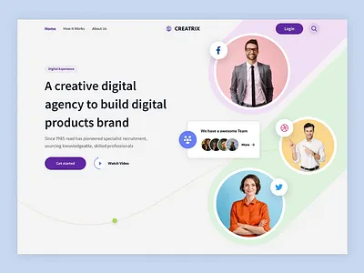 Digital Agency Hero Section animation clean dark them design digital agency digital agency hero section hero images light theme minimal section ui uiux ux website