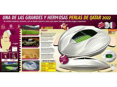 Se realizaron 8 infografías de los estadios de Qatar 2023 diario pásala graphic design infografías infographics poster