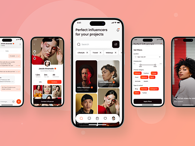 Influencer Mobile App android android ui app app interface designer application application design application ui design interface ios app ios designs mobile mobile app design mobile app designer mobile app designs mobile applications designer ui uiux ux