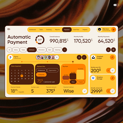 Financial Management App (Dashboard) branding design graphic design ui