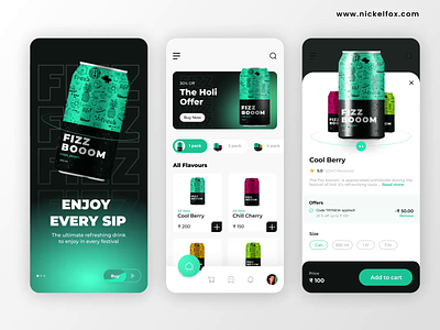 Revive Energy Drink - Mobile Ios App Design 3d animation app app design beverage branding can cart cool design energy drink ios mobile design mockup motion graphics product shop trending ui ux