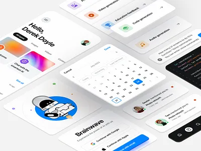 Brainwave AI UI Kit Components ai chat ai generator ai ui kit brainwave chat app clean dribbble ai kit figma ui kit ios ios kit minimal ui ui design ui kit ux ux design web design