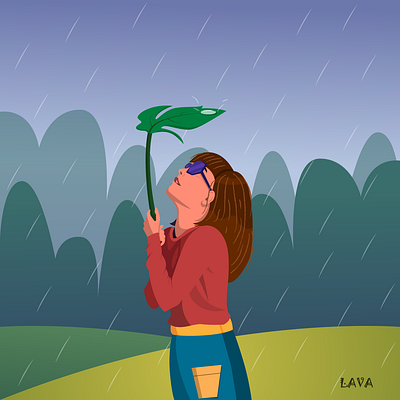 Girl in the Rain design digital drawing drawing graphic design illustration sketches vector