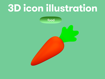 FOOD 3D Icon - carrot 3d 3d icon 3d illustration 3d object carrot food