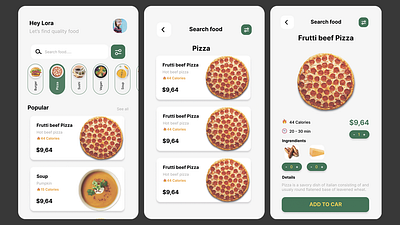 Pizza Ap application graphic design ui