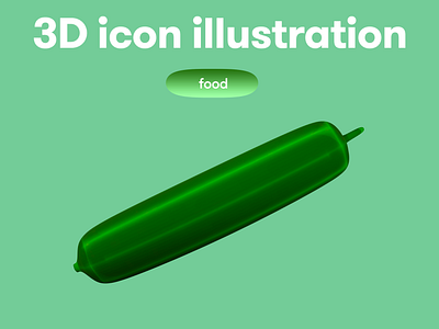 FOOD 3D Icon - cucumber 3d 3d icon 3d illustration 3d object cucumber food