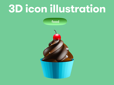 FOOD 3D Icon - muffin 3d 3d icon 3d illustration 3d object food muffin