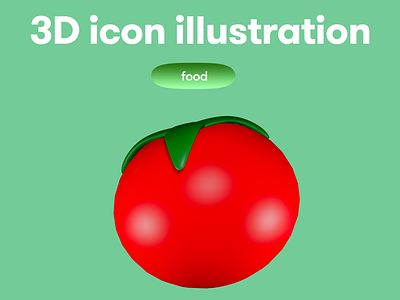 FOOD 3D Icon - tomato 3d 3d icon 3d illustration 3d object food tomato