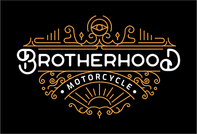 Brotherhood Motorcycle 1 abstract bike biker brotherhood brothers chopper classic decorative doodle element floral garage geometric illuminati motorbike motorcycle ornament retro symmetry vintage