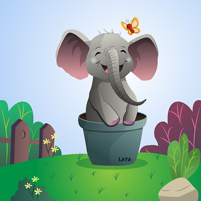 Cute Elephant animation design drawing elephant graphic design happiness illustration sketches vector