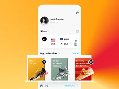 App for a chain of sportswear and sneaker stores Street Beat app clothes collection design e com e commerce interface mobile app profile sneakers street wear ui ux