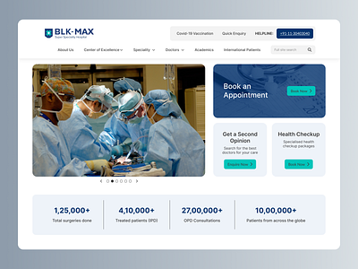 BLK-MAX | Landing Page branding business design designer healthcare hospital landing page minimal page redesign site ui uiux ux uxui web web design web page web site website