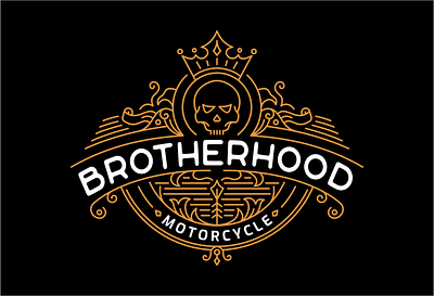 Brotherhood Motorcycle 2 abstract bike biker brotherhood classic decorative doodle garage geometric motor motorbike motorcycle ornament piston retro rider road skeleton skull vintage