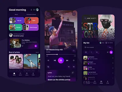 Music APP android application design interface ios layout music play ui ux