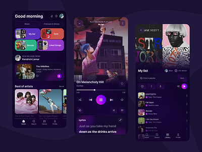 Music APP android application design interface ios layout music play ui ux
