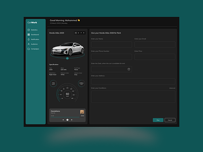 Car Rental Dashboard 🚗 car rental dashboard landing page new design rental dashboard ui design