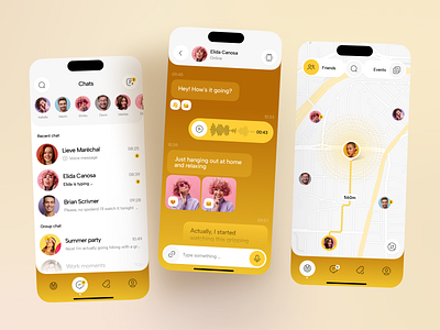 Local Chat Mobile App app chat design interface ios local map message mobile network text ui ux voice