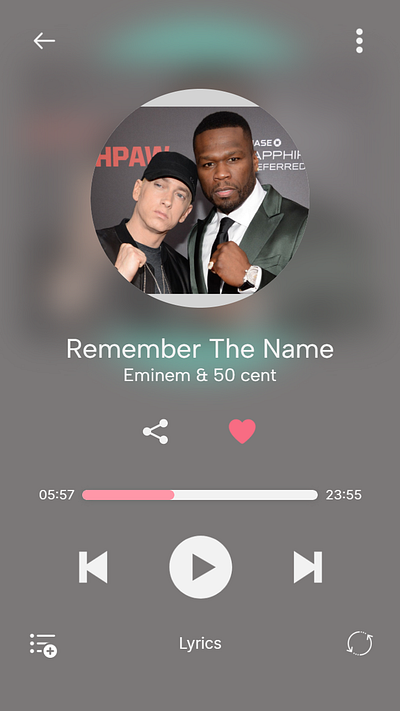 Music Player #dailyUI day 9 challenge ui daily ui challenge dailyui dailyui challenge designing eminem eminem and fifty cent fifty cent music music player music player ui music streaming design music streaming ui design ui ui challenge ui designing ui music player