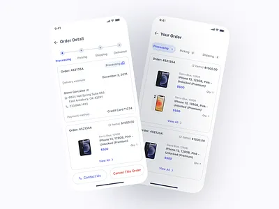 Order Tracking app ecommerce mobile order order tracking purchase ui ux