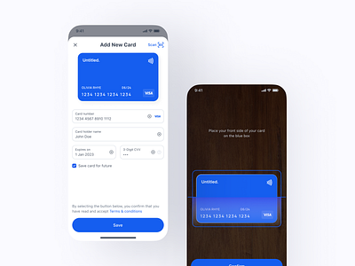 Add credit card add card app credit card ecommerce mobile payment purchase scan card ui ux