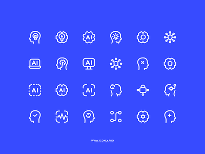 Iconly Pro, Artificial intelligence Category! ai icons artificial intelligence computer cpu gpu human icon icon design icon pack iconly iconography icons iconset icony pro set icons seticon
