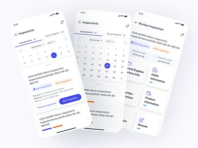 Inspection Task app b2b business calendar inspect inspection management mobile saas task ui ux
