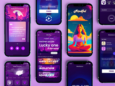 MINDFUL 3d app app design app ui branding design graphic design illustration logo maditation mobile app mobile app design mobile ui ui ui design ui ux uidesign ux design