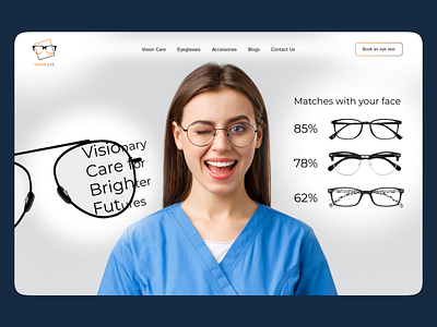 Eye Care Website appdesign creativedesign design eyecare eyehealth eyevision glasses graphicsdesign illustration inspiration lenses minimaldesign mobileappui moderndesign novuslogics trendy useriinterface vision webdesign website