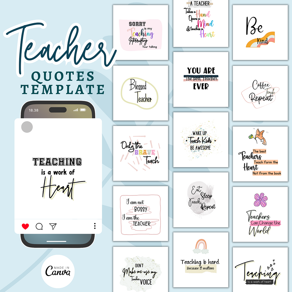 Teacher Quotes Instagram | Social Media Templates | Canva Design by ...